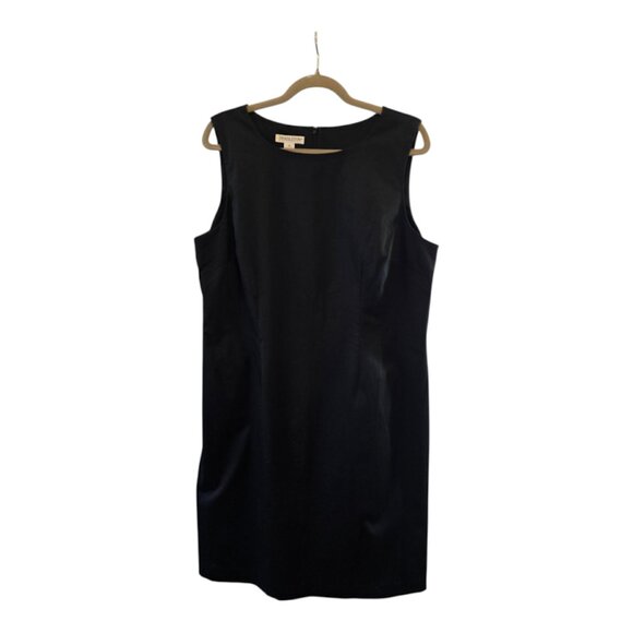 PENDLETON WOMENS CLASSIC SLEEVELESS BLACK MIDI SHEATH DRESS SIZE 16 COTTON OFFIC - Picture 1 of 10